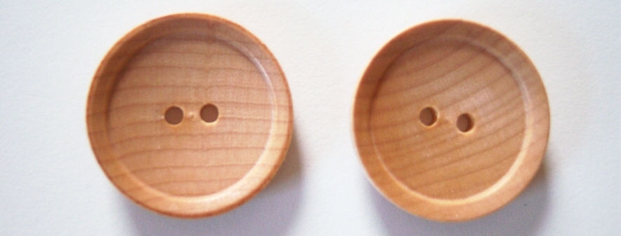 Wood Cupped 1 1/8" 2 Hole Button