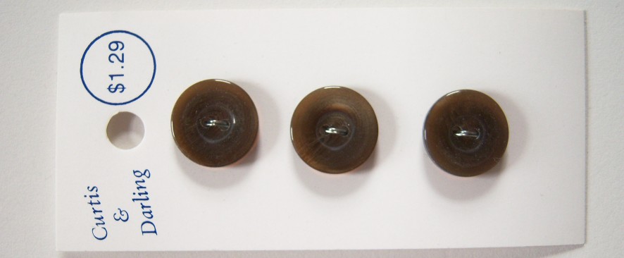 Olive Brown Pearlized 9/16" 3 Button Card