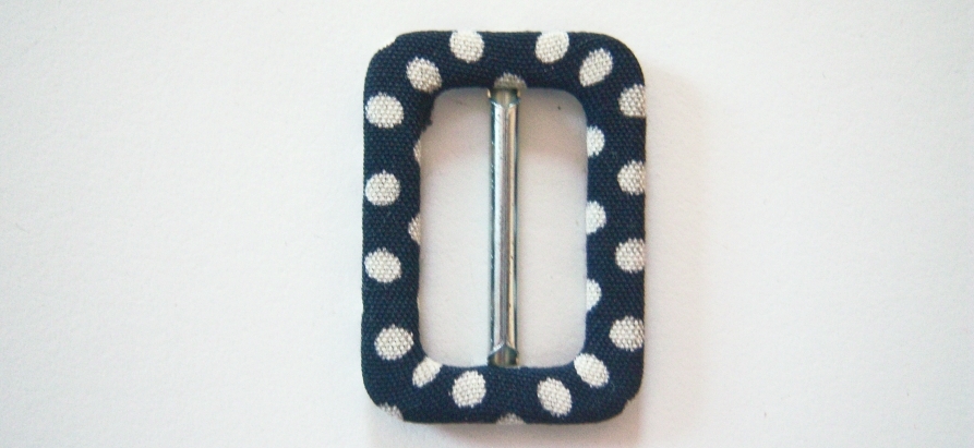 Navy/Ivory Dot 1" Covered Buckle