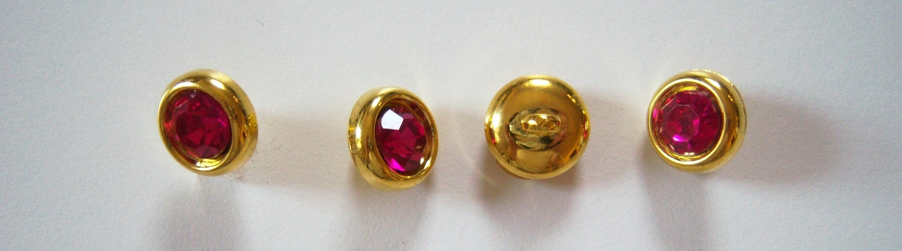Gold/Shocking Crystal 1/2" Shank Button