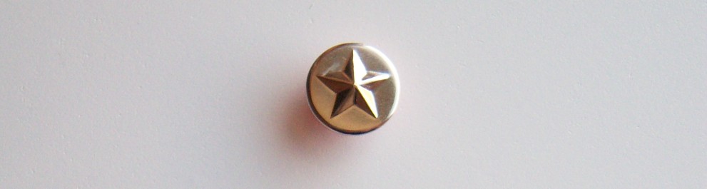 Silver Round Raised Star 5/8" Shank Metal Button
