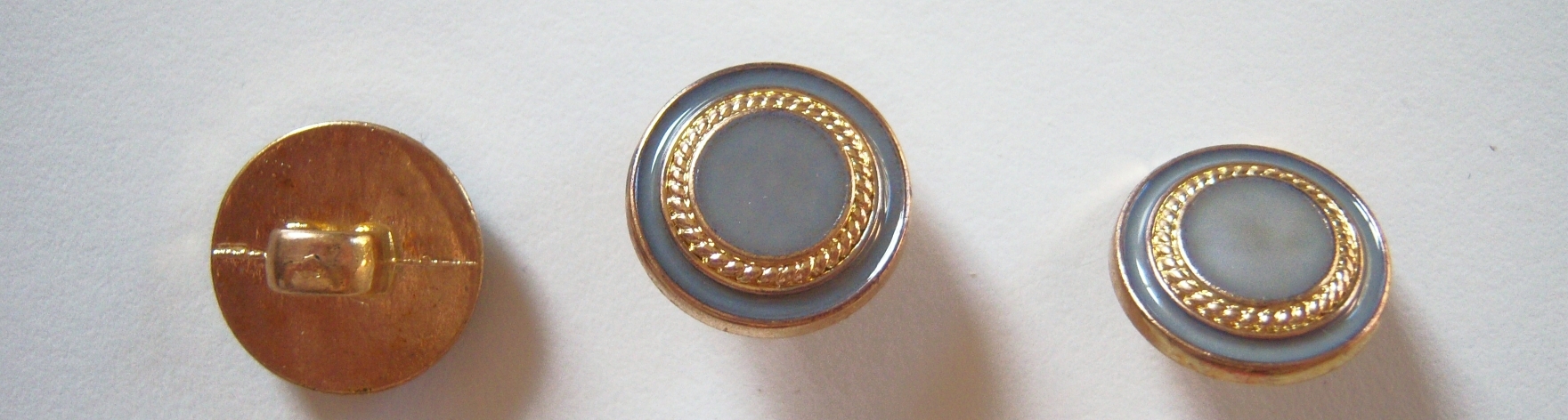 Ascot Grey/Gold Ring 5/8" Shank Poly Button