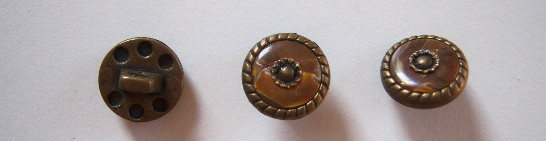Brass/Marble 9/16" Shank Metal Button