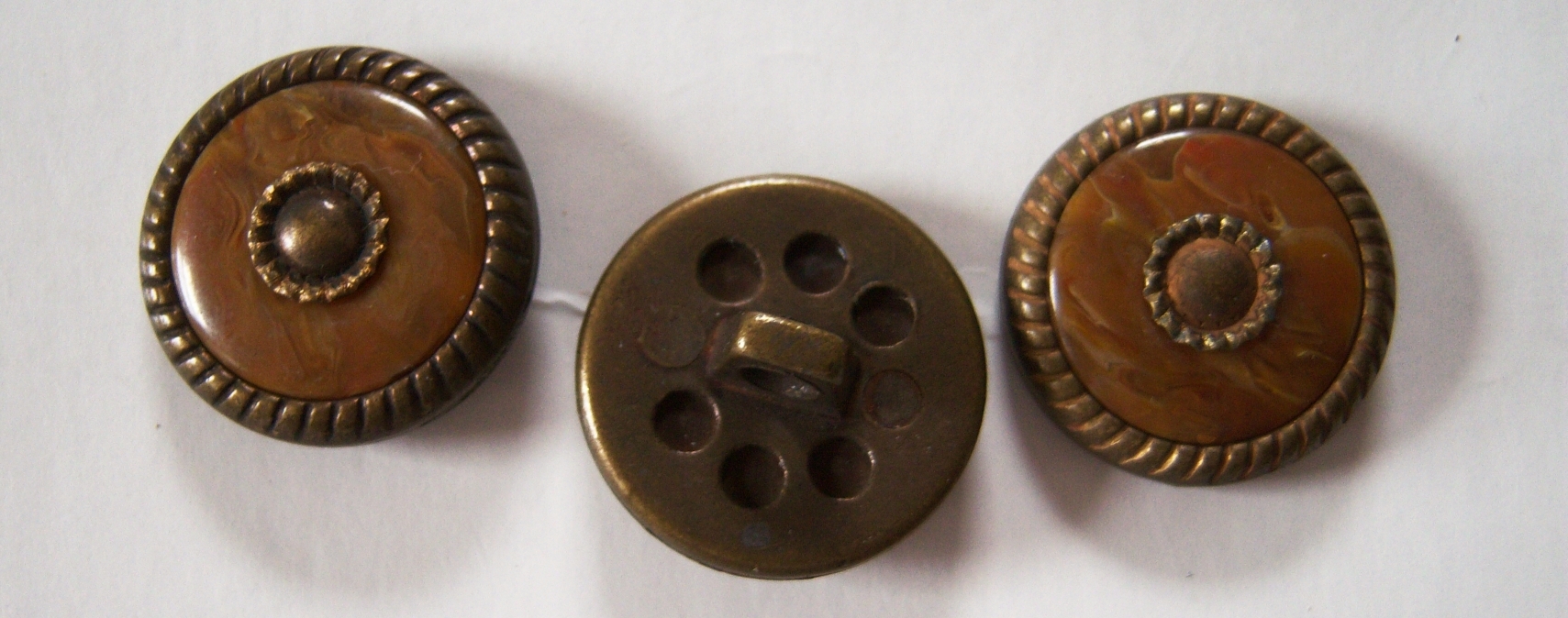 Brass/Marble 13/16" Shank Metal Button