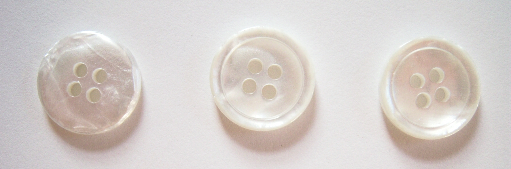 White Pearlized 3/4" 4 Hole Button