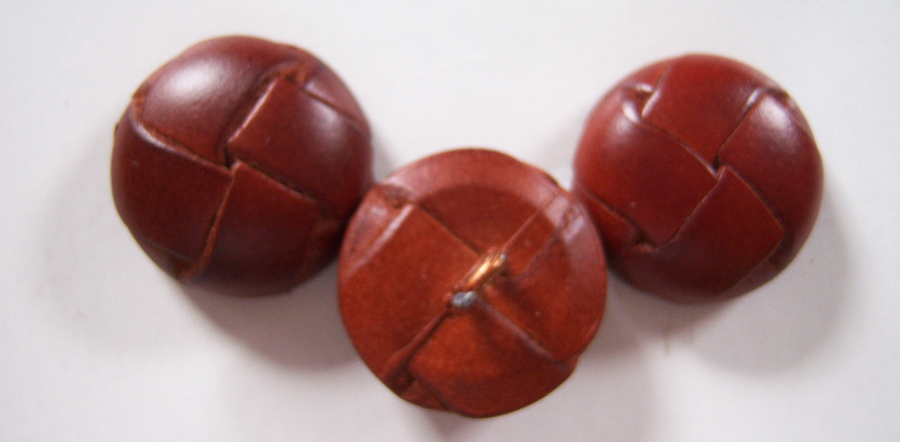 Rust Leather 1" Shank Button
