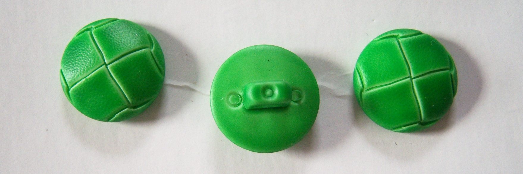 Br Green Faux Leather 5/8" Shank Poly Button