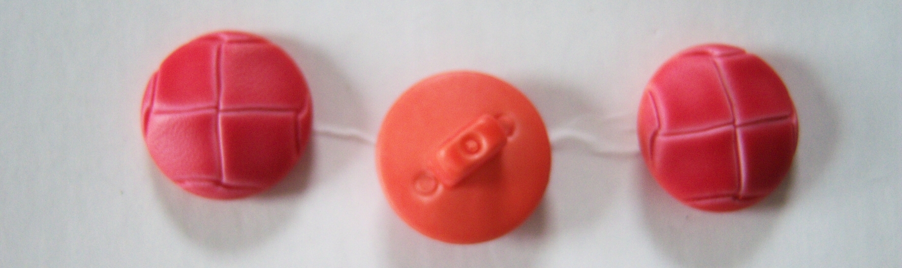 Strawberry Faux Leather 5/8" Shank Poly Button