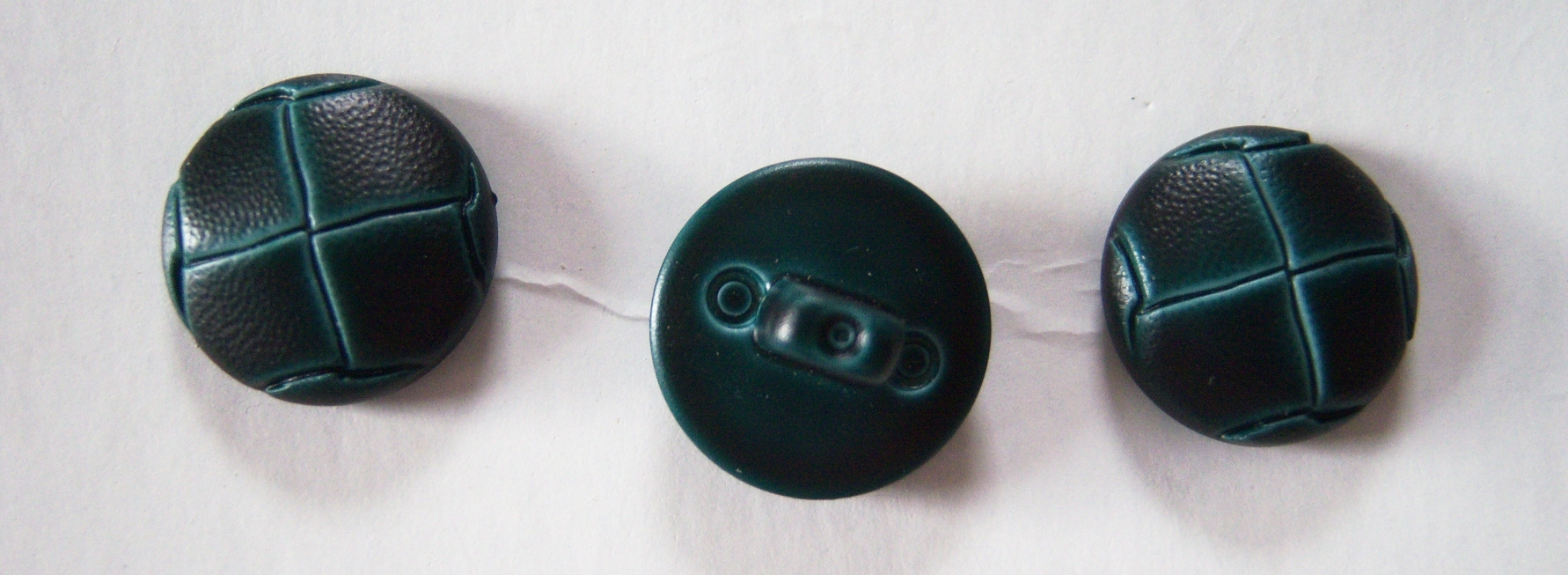 Dk Teal Faux Leather 5/8" Shank Poly Button