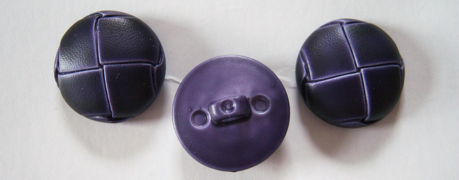 Plum Faux Leather 13/16" Shank Poly Button