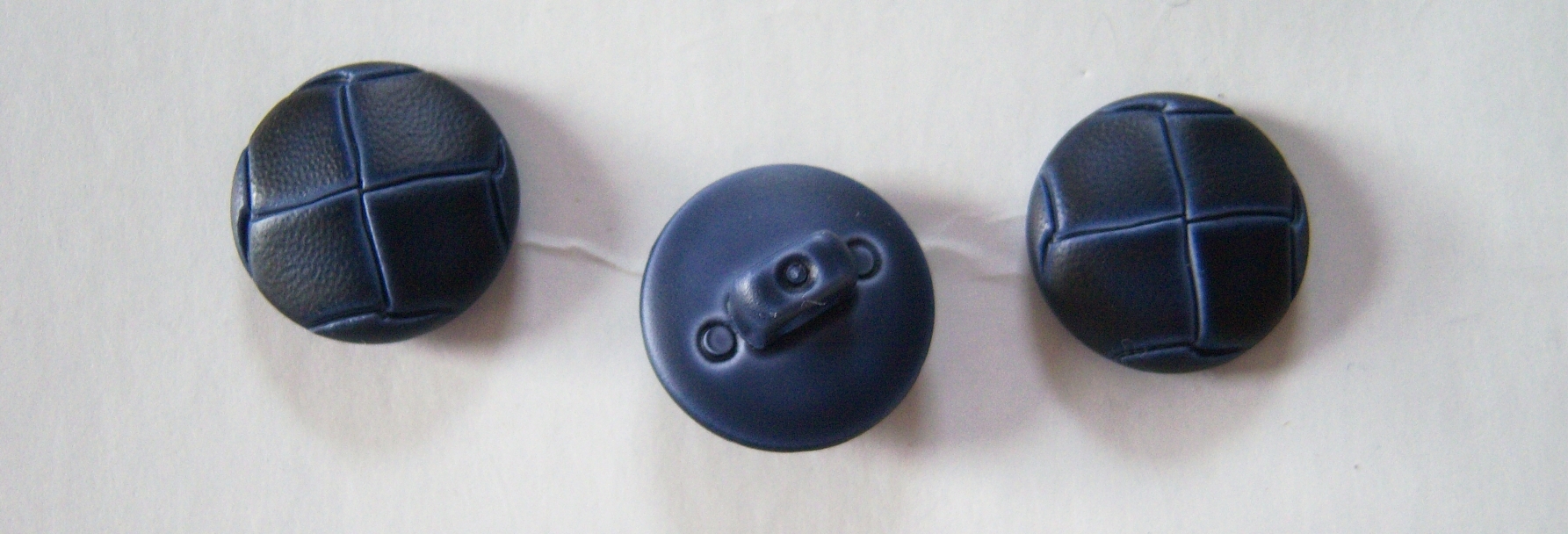 Navy Faux Leather 5/8" Shank Poly Button
