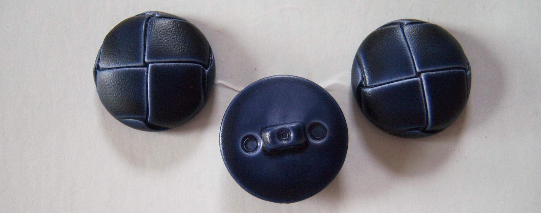 Navy Faux Leather 13/16" Shank Poly Button