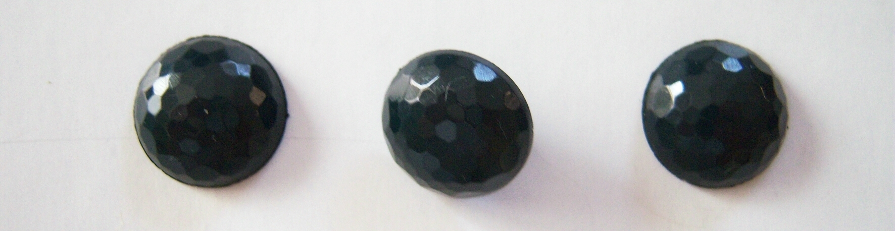 Black Small Facets 5/8" Poly Button