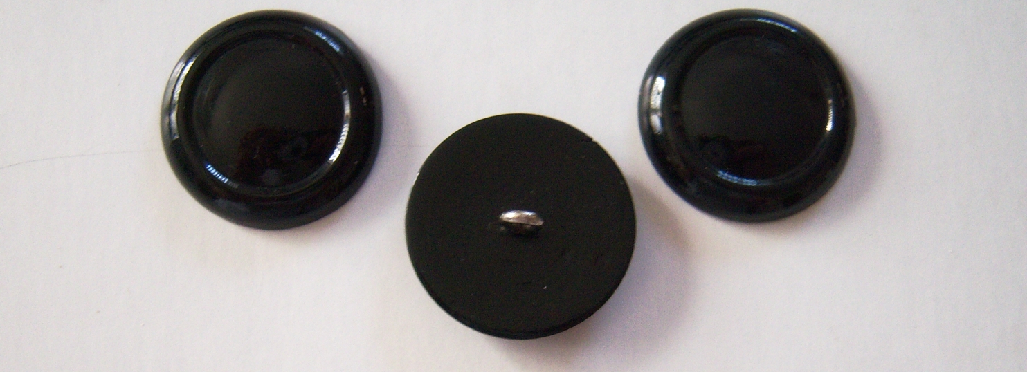 Shiny Black 7/8" Metal Shank Button