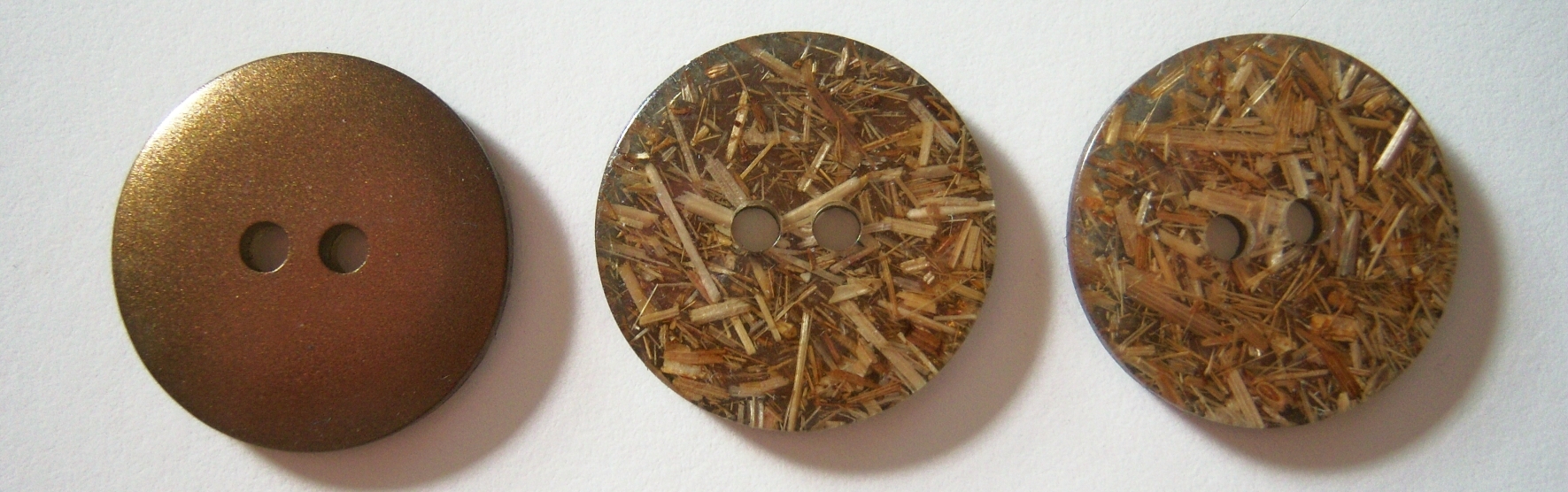 Matte Bronze/Straw 1" 2 Hole Poly Button