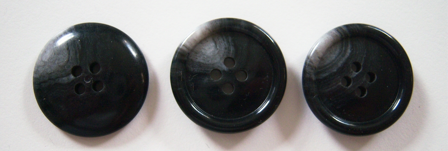 Black/Grey Marbled 1" Poly Button
