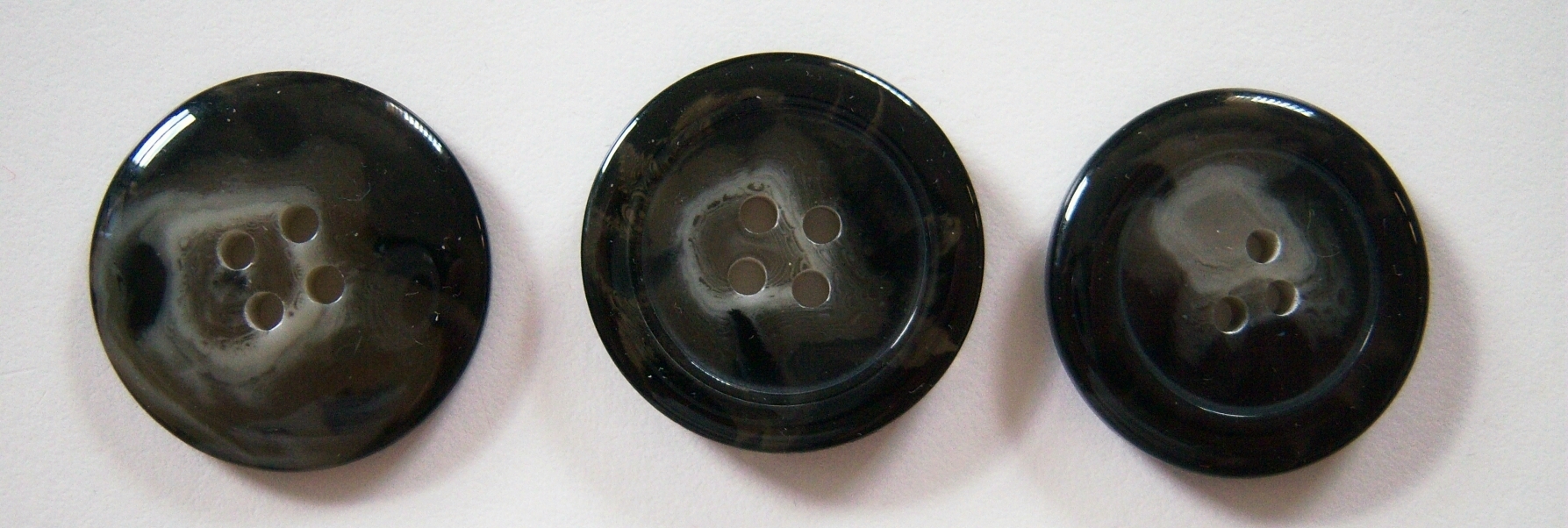 Black/Taupe Marbled 1" Poly Button