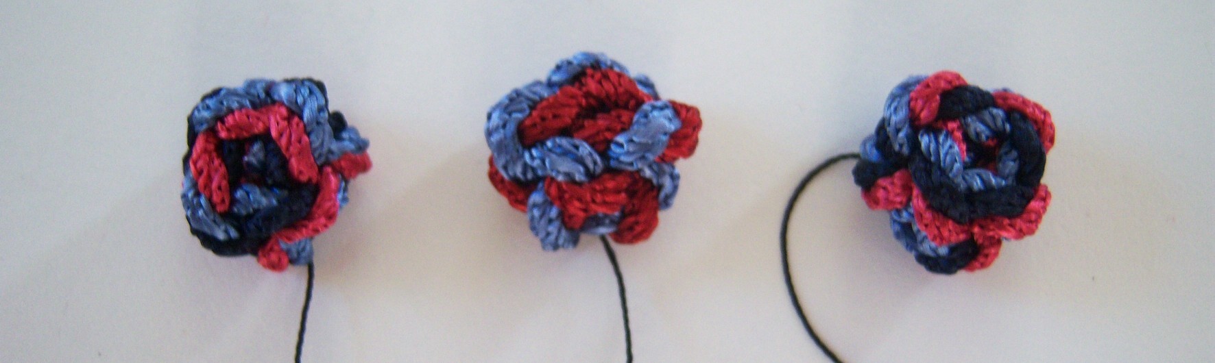 Chinese Knot Button Rose/Blue/Black