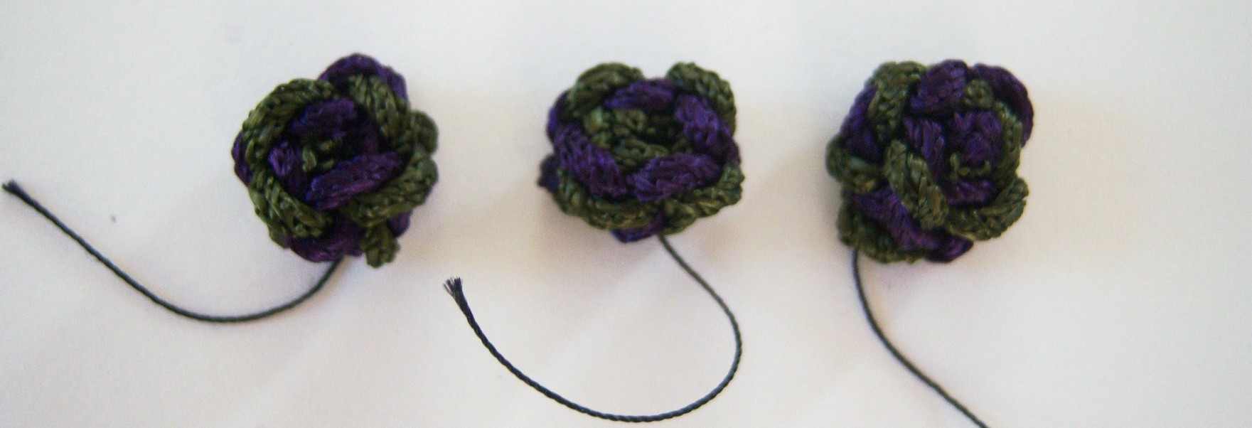 Chinese Knot Button Olive/Purple