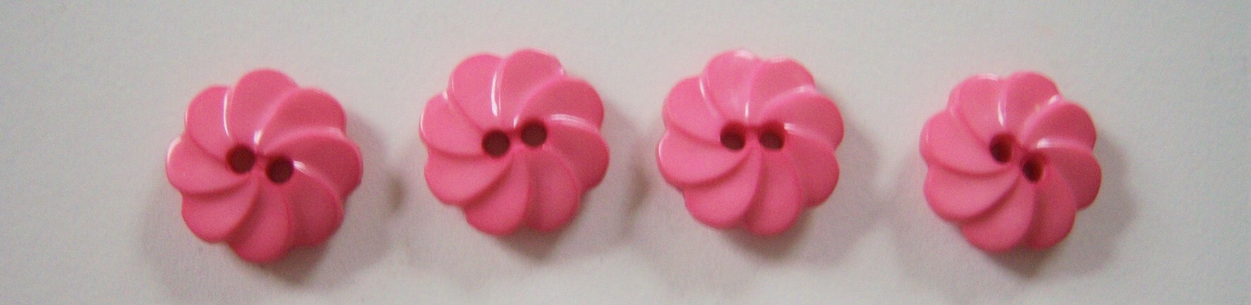 Pink Swirl Flower 2 Hole 1/2" Poly Button