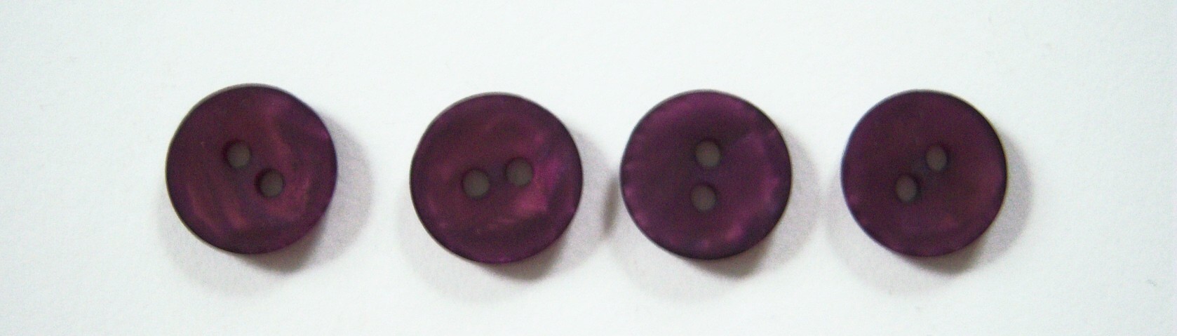 Plum Pearlized 1/2" 2 Hole Poly Button