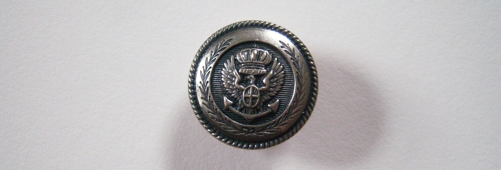 Silver/Black Metal Crest 7/8" Shank Button