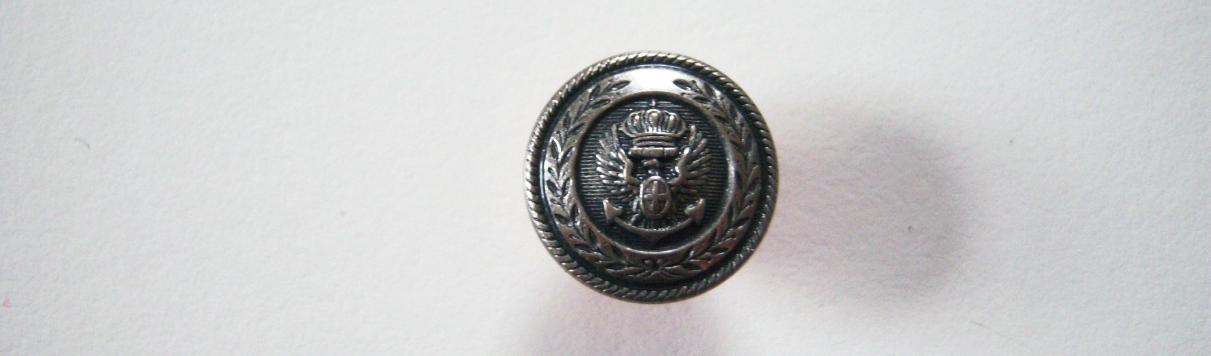 Silver/Black Metal Crest 5/8" Shank Button