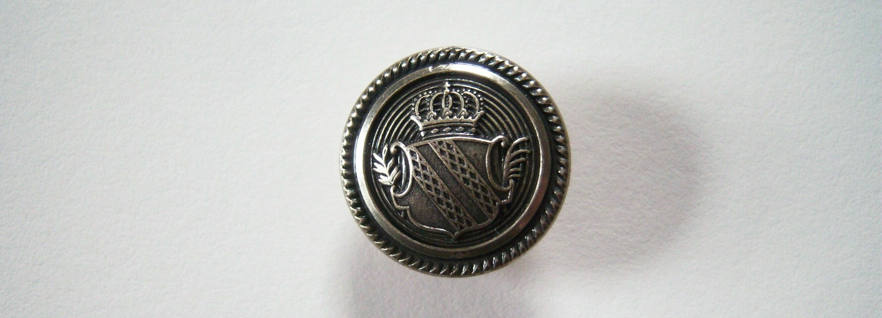 Silver/Black Metal Crest 7/8" Shank Button