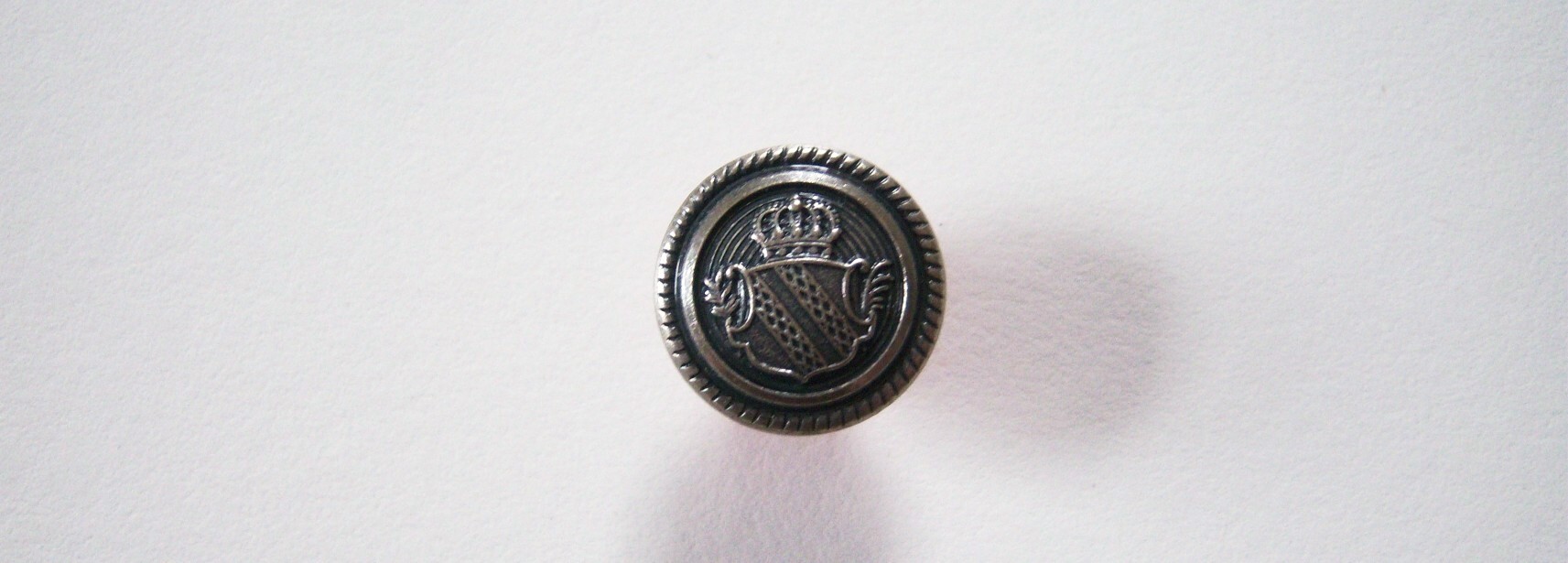 Silver/Black Metal Crest 5/8" Shank Button