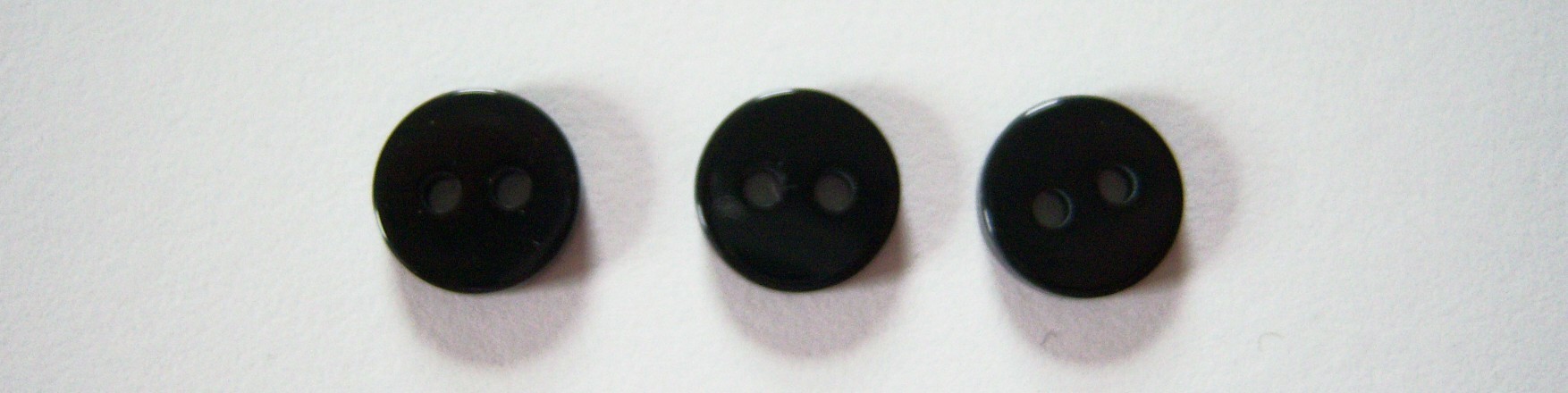 Black Flat 3/8" Poly Button