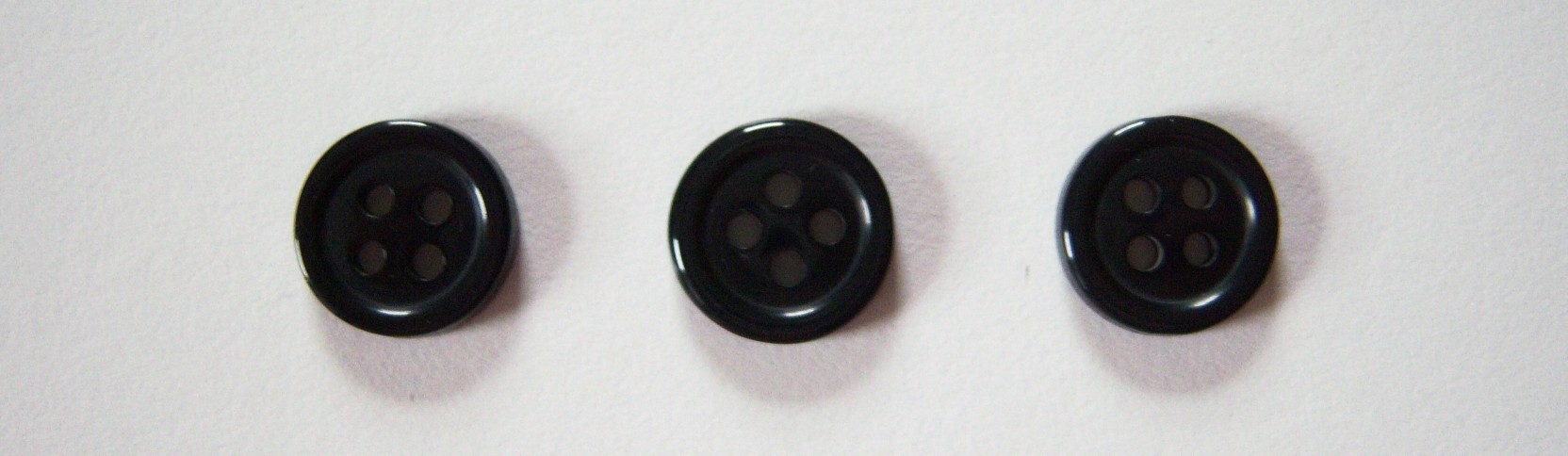 Shiny Black Flat 3/8" Poly Button
