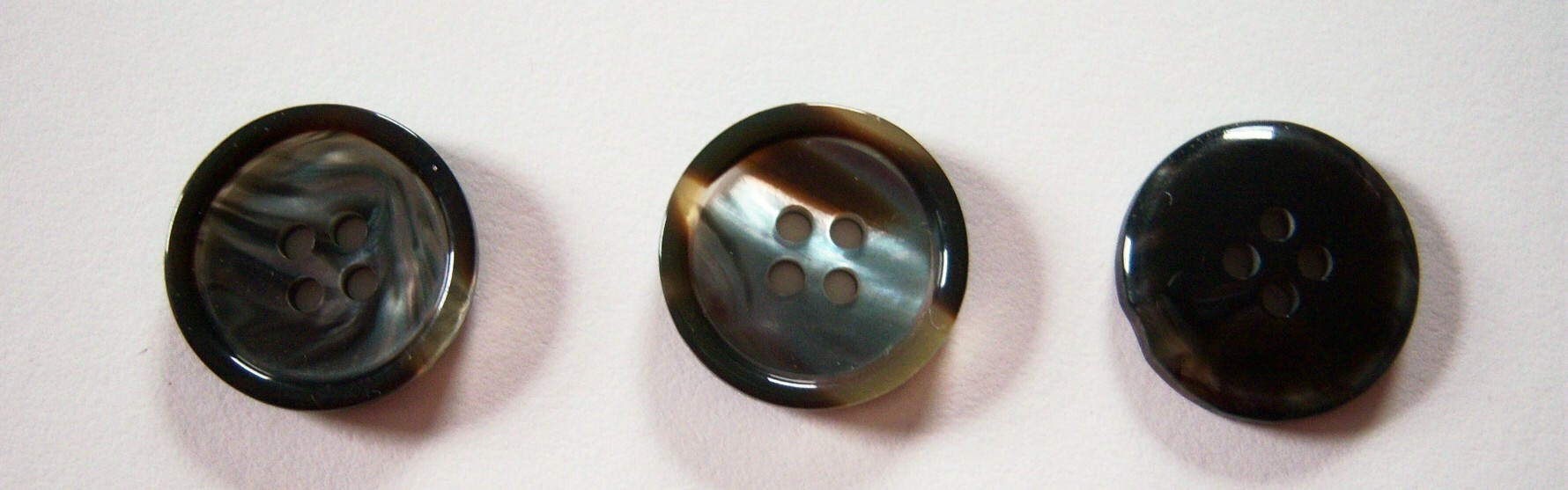 Black/Silver Iridescent 3/4" Poly Button