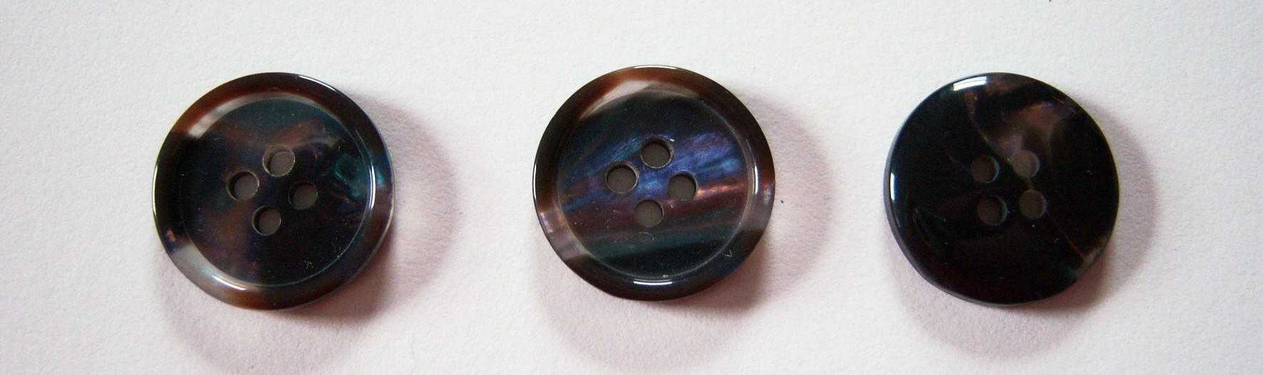 Black/Blue Iridescent 3/4" Poly Button
