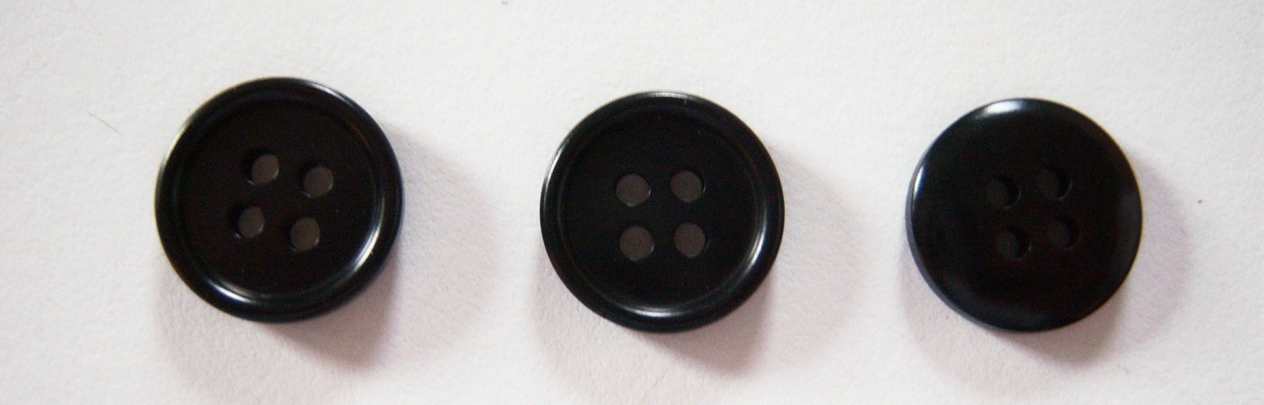 Shiny Black 9/16" Poly Button