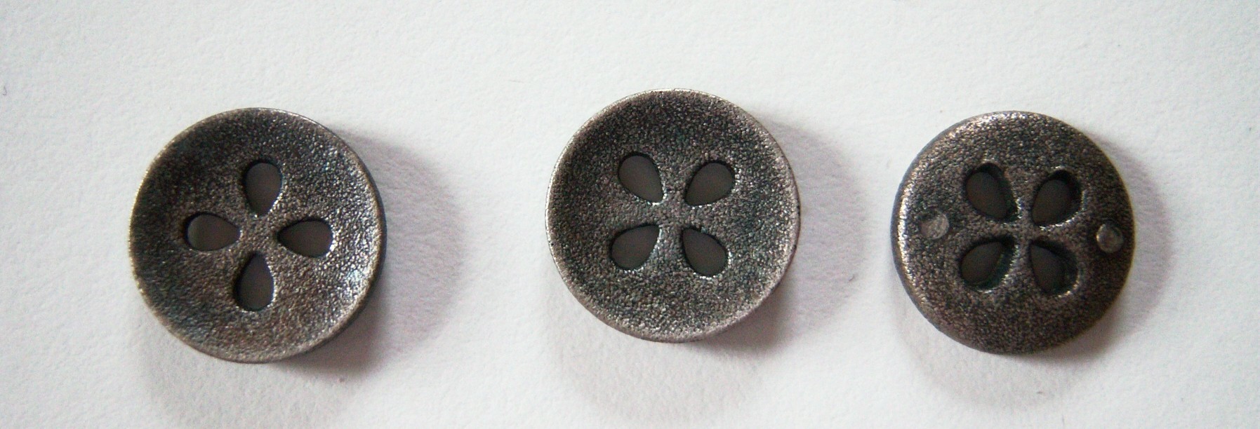 Pewter Poly 1/2" 4 Hole Button