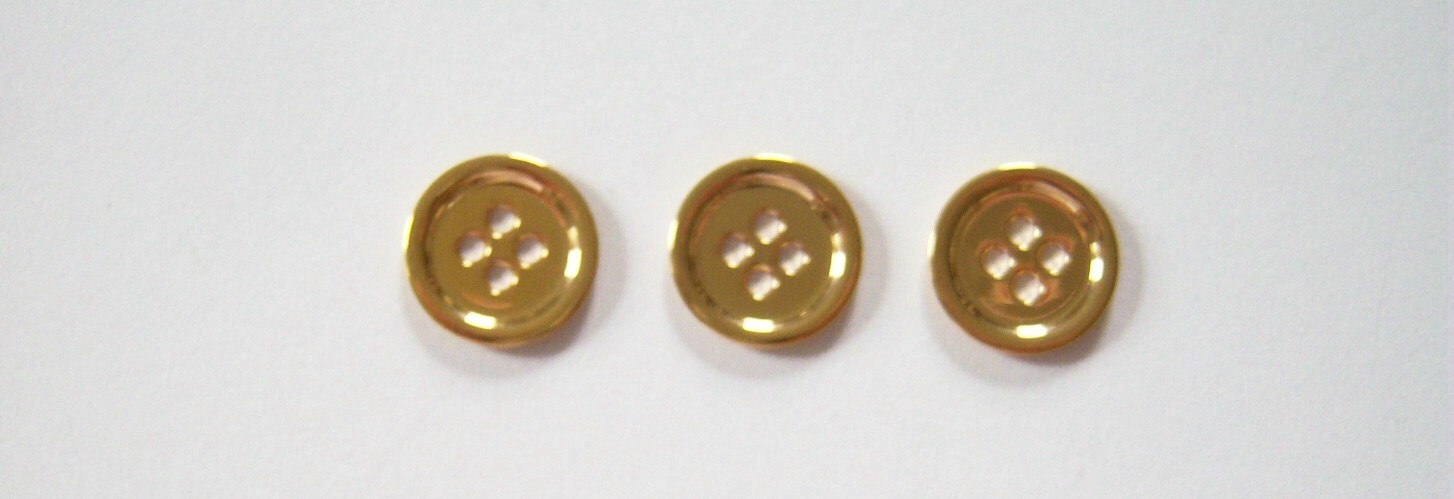 Gold Metallic 9/16" Poly 4 Hole Button