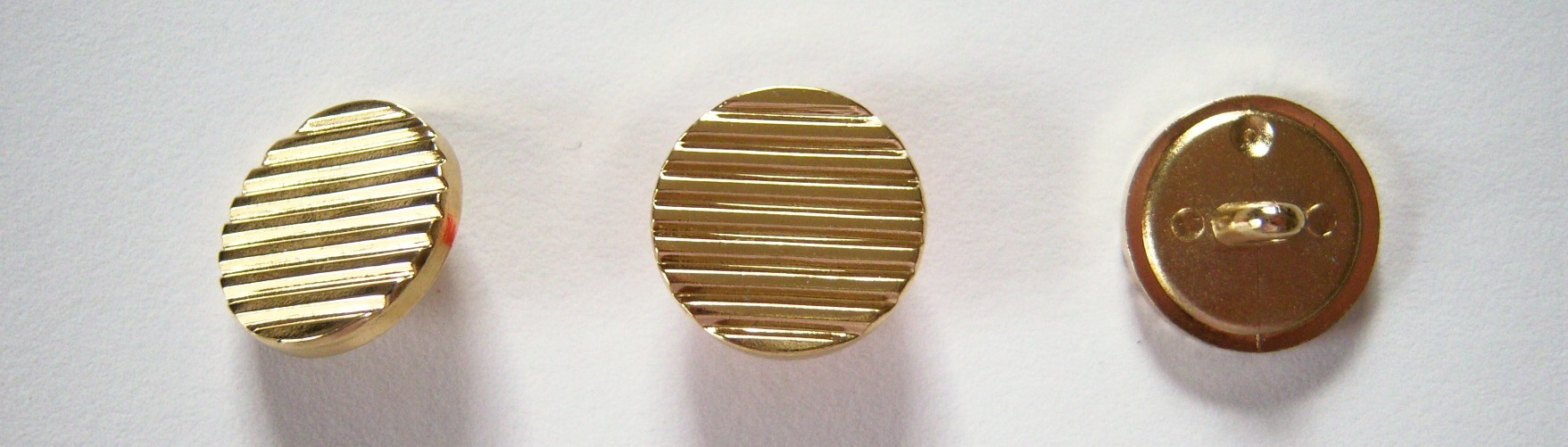 Gold Ridged Plastic 5/8" Button