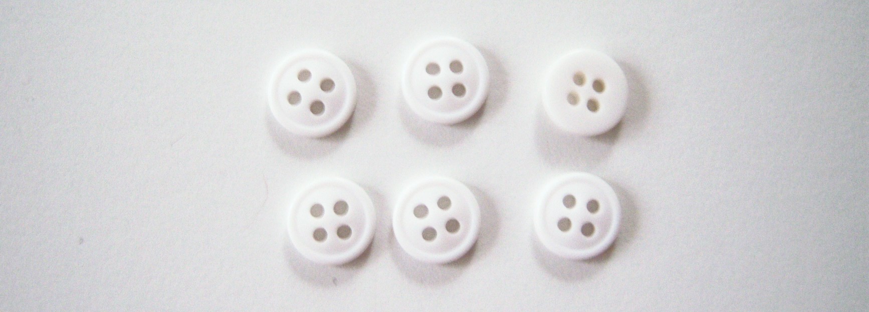 Natural White 3/8" Poly 4 Hole Button