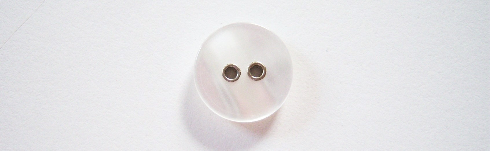 White/Silver 7/16" Pearl Button