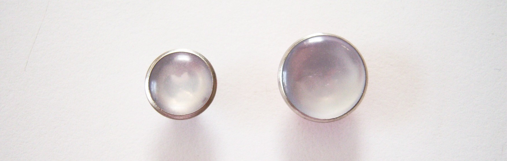 White Pearl/Silver 2 Button Set