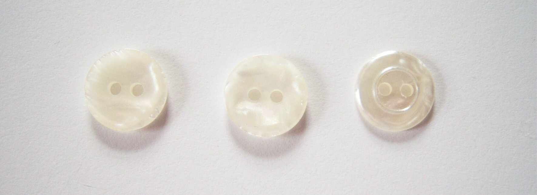Off White 9/16" Pearlized Poly 2 Hole Button