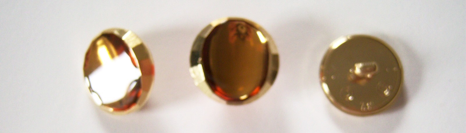 Gold/Topaz Crystal 7/8" Shank Button