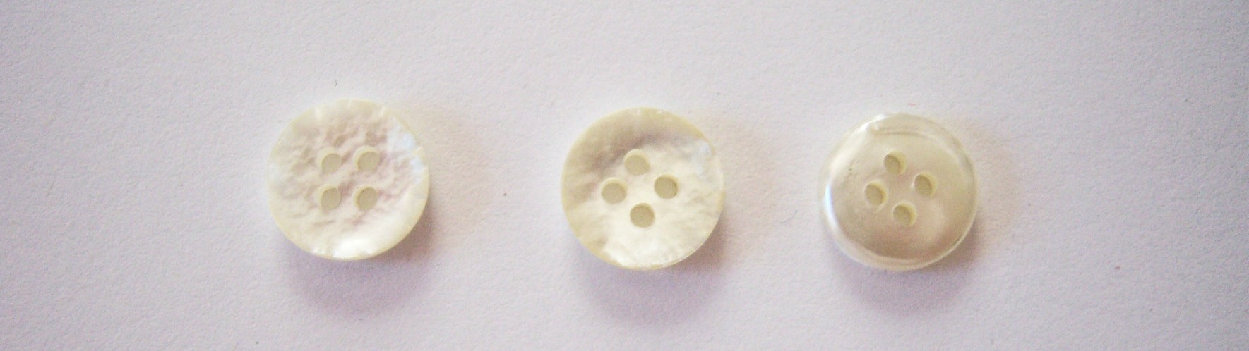 Lt Yellow Pearlized 1/2" Poly 4 Hole Button