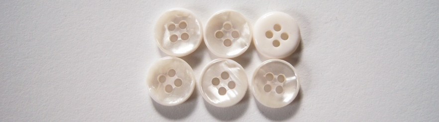 Natural White Pearlized 3/8" Poly 4 Hole Button