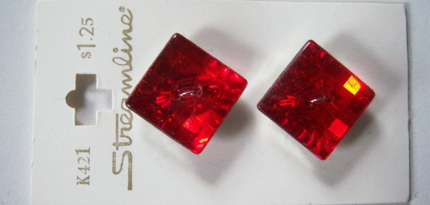 Red/Silver Back 1" 2 Hole 2 Button Card