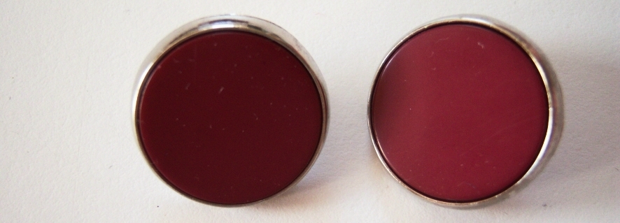 Berry/Silver 3/4" Shank Button