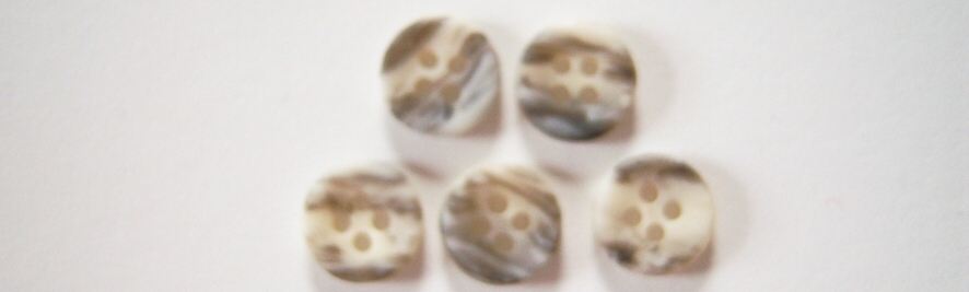 Tan/Grey Marbled 3/8" 4 Hole Button