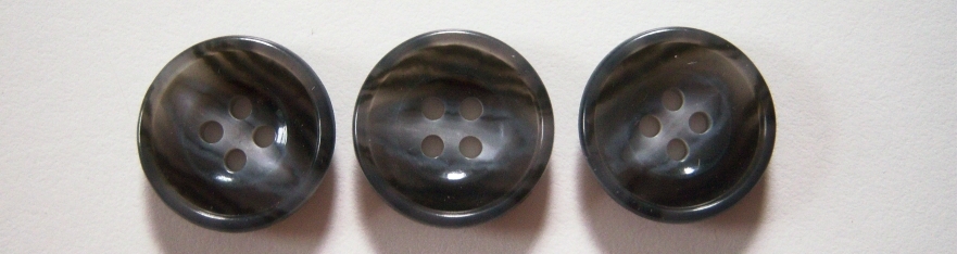 Graphite/White Marbled 3/4" 4 Hole Poly Button