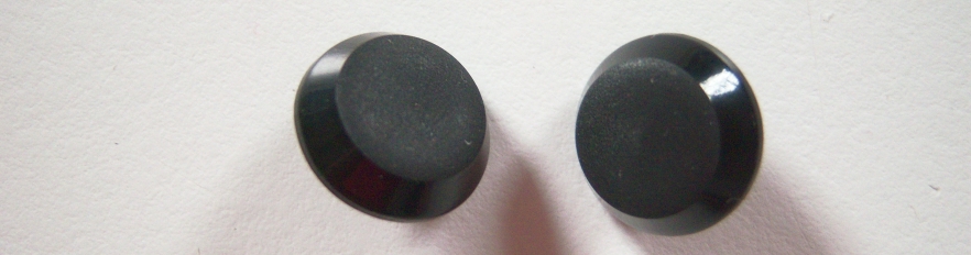 Black 1/2" Two Flat Rimmed Buttons