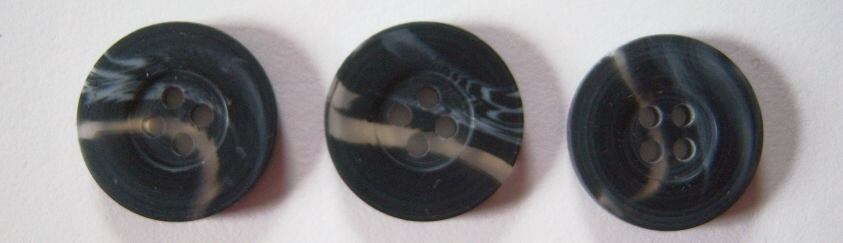 Black Marbled 13/16" Poly Button